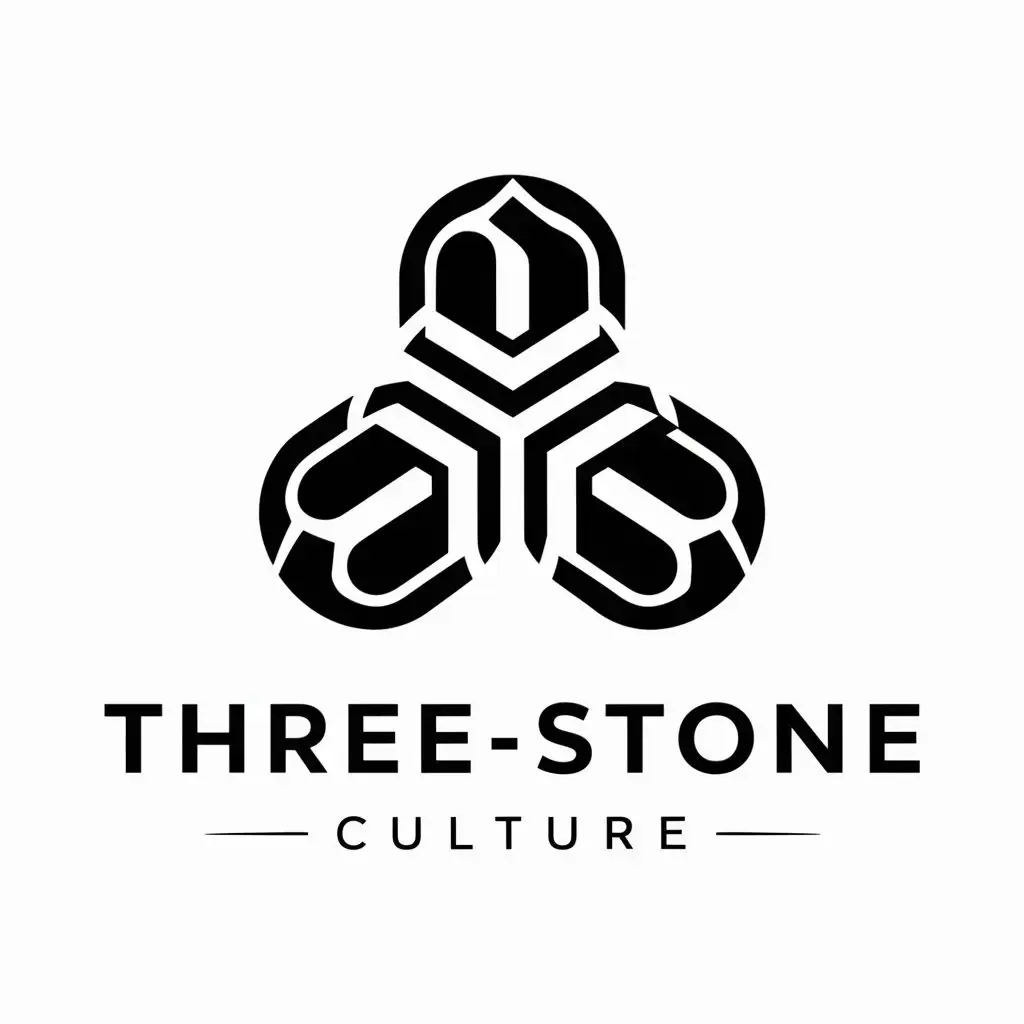 a logo design,with the text "Three-stone culture", main symbol:stone,complex,be used in Events industry,clear background