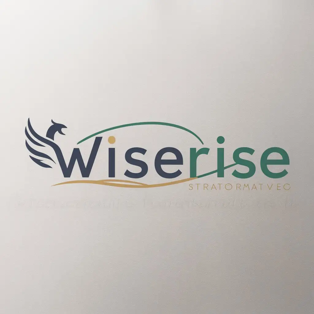 LOGO Design for WiseRise Modern and Minimalistic with Deep Blue Energetic Orange Emerald Green and Gold Accents