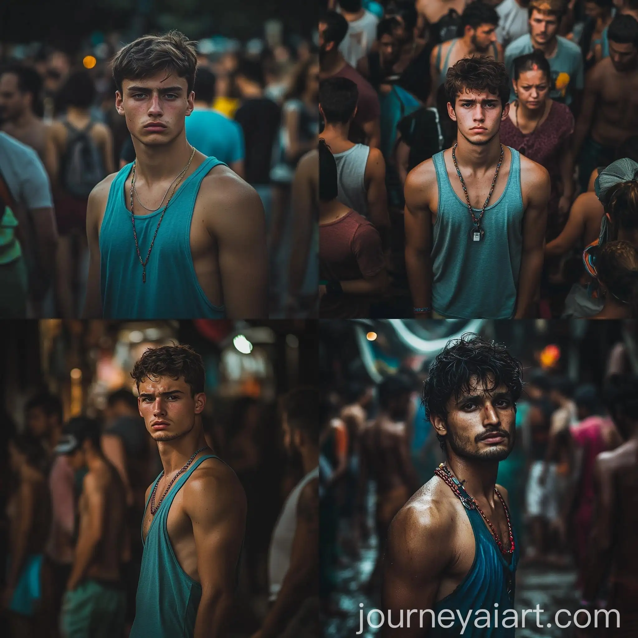 Young-Man-in-Colorful-Attire-Amidst-Dynamic-Crowd