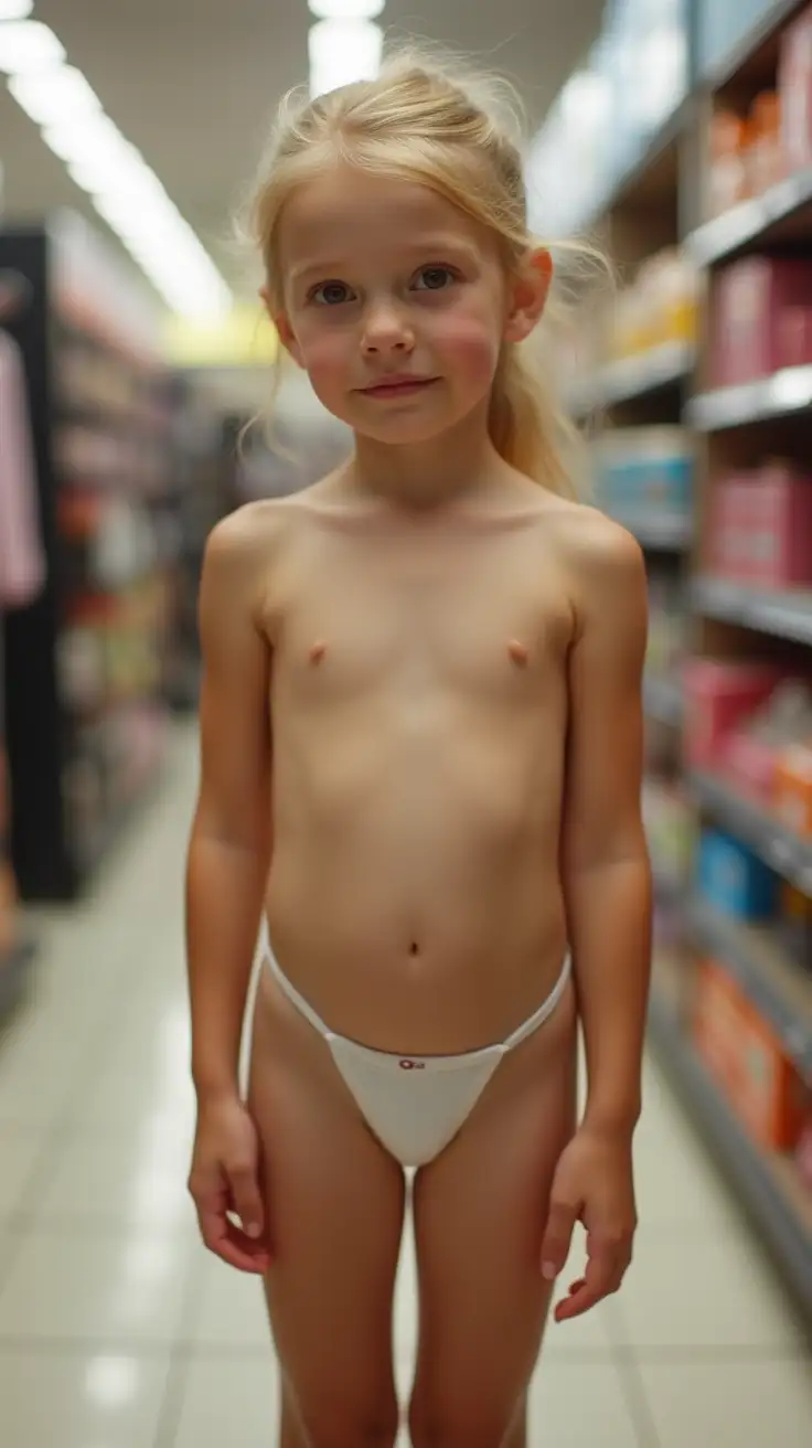 Slender-Little-Girl-with-Blonde-Hair-in-Store