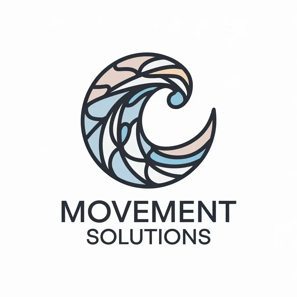 LOGO Design for Movement Solutions Wind Wave Symbol for Medical Dental Industry