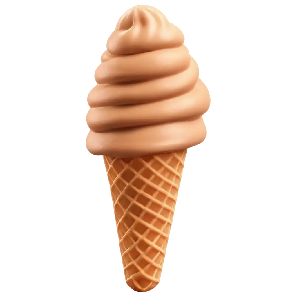 HighQuality-Ice-Cream-Cone-PNG-with-Smooth-Swirl-Texture-and-Transparent-Background-for-Easy-Design-Integration