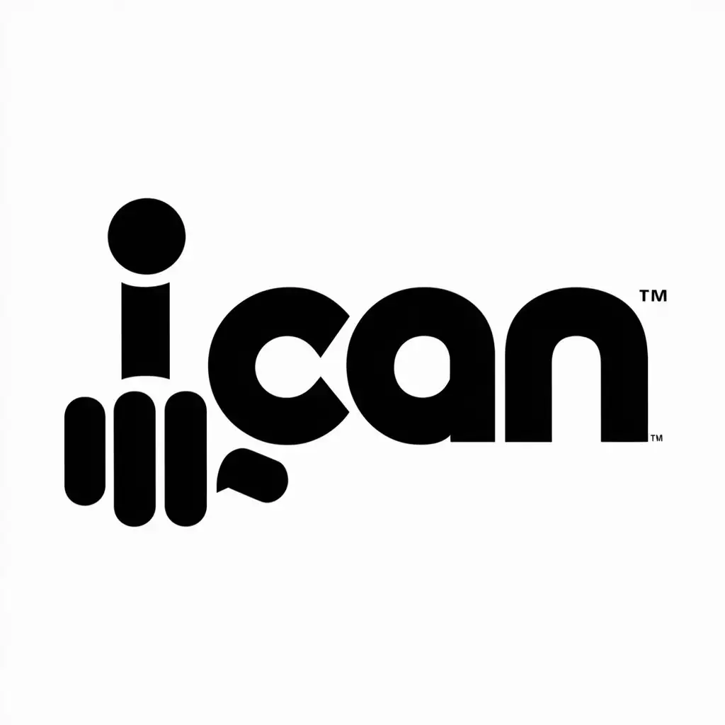 a logo design,with the text "I can", main symbol:I can,Moderate,be used in Education industry,clear background