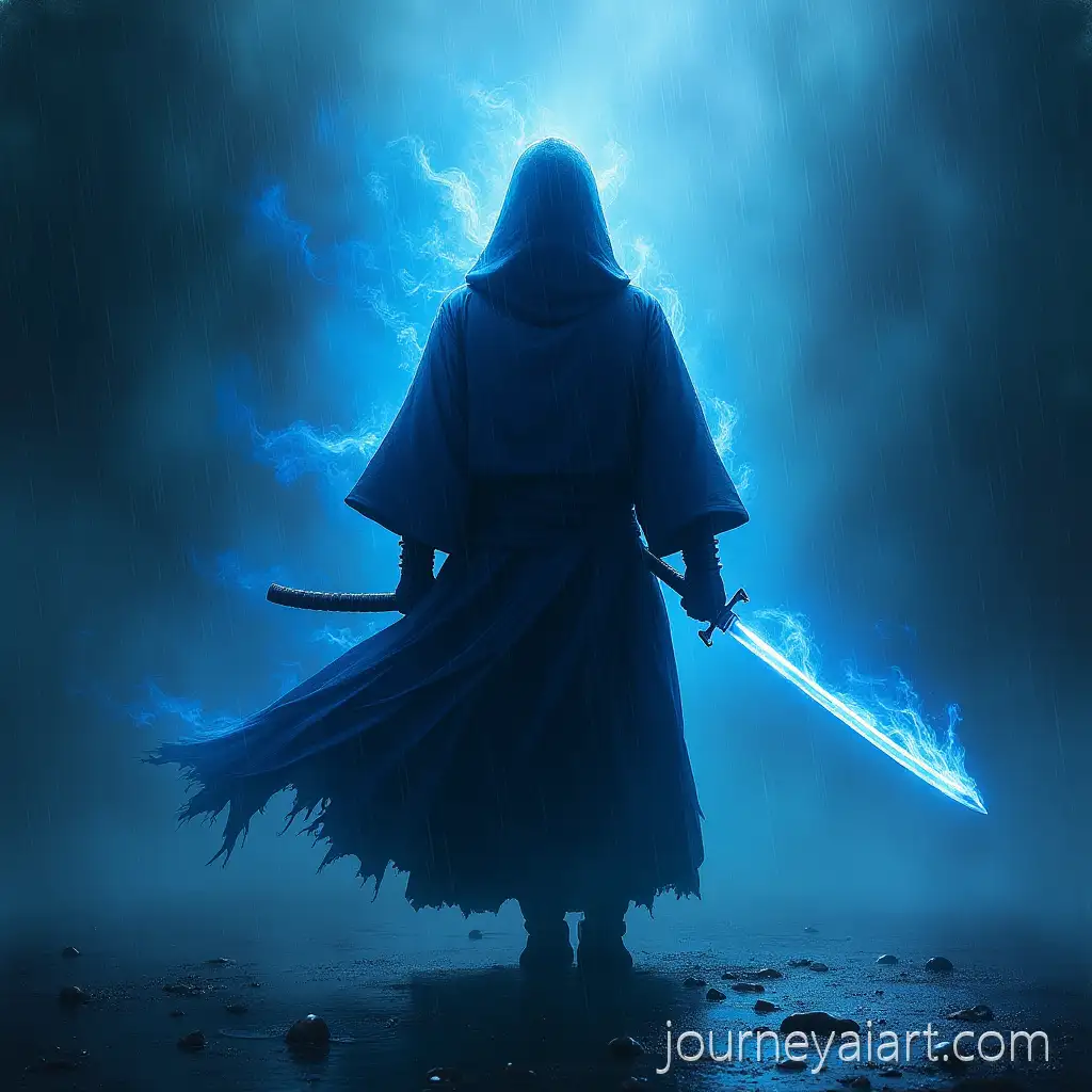 Ghostly-Samurai-RoninAI-Image-Expansion-Standing-in-the-Rain-with-Blue-Flame-Aura