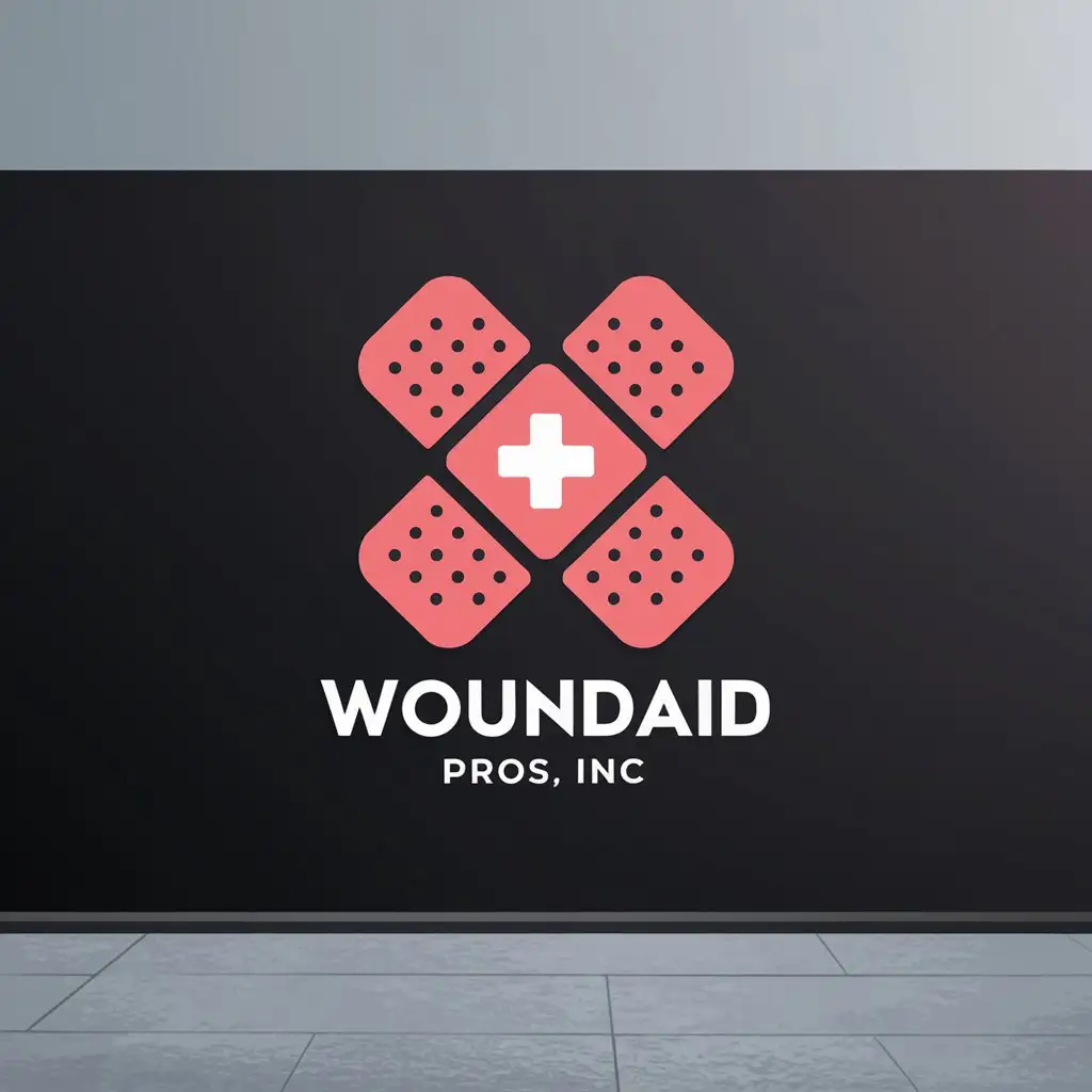 LOGO Design for WoundAid Pros Inc Modern Healthcare Branding with Red and White