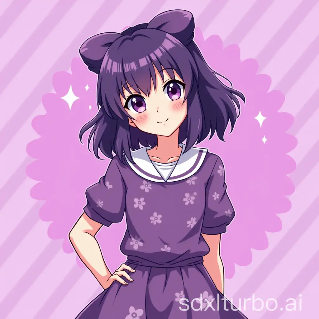 Cartoonish-Anime-Girl-Profile-Picture-with-Purple-Colors