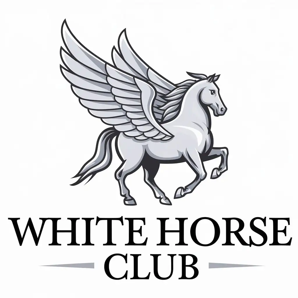 LOGO-Design-for-White-Horse-Club-Elegant-Vector-Design-with-Pegasus-Symbol