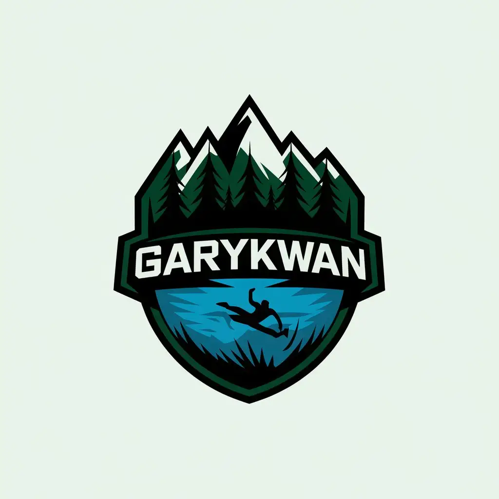 a vector logo design,with the text "GaryKwan", main symbol:Extreme sports, nature, underwater profile picture,Moderate,be used in Sports Fitness industry,clear background