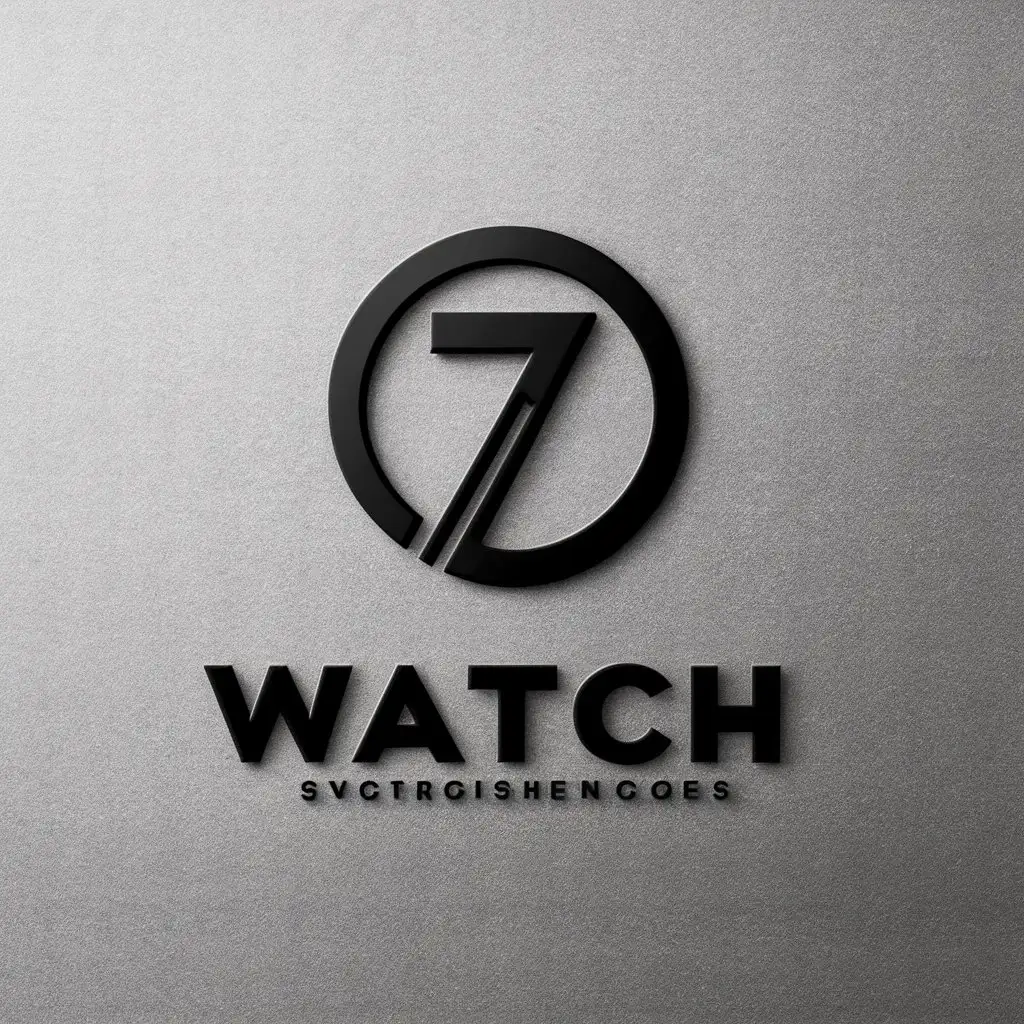 a vector logo design,with the text "WATCH", main symbol:7,Moderate,be used in technology industry,clear background
