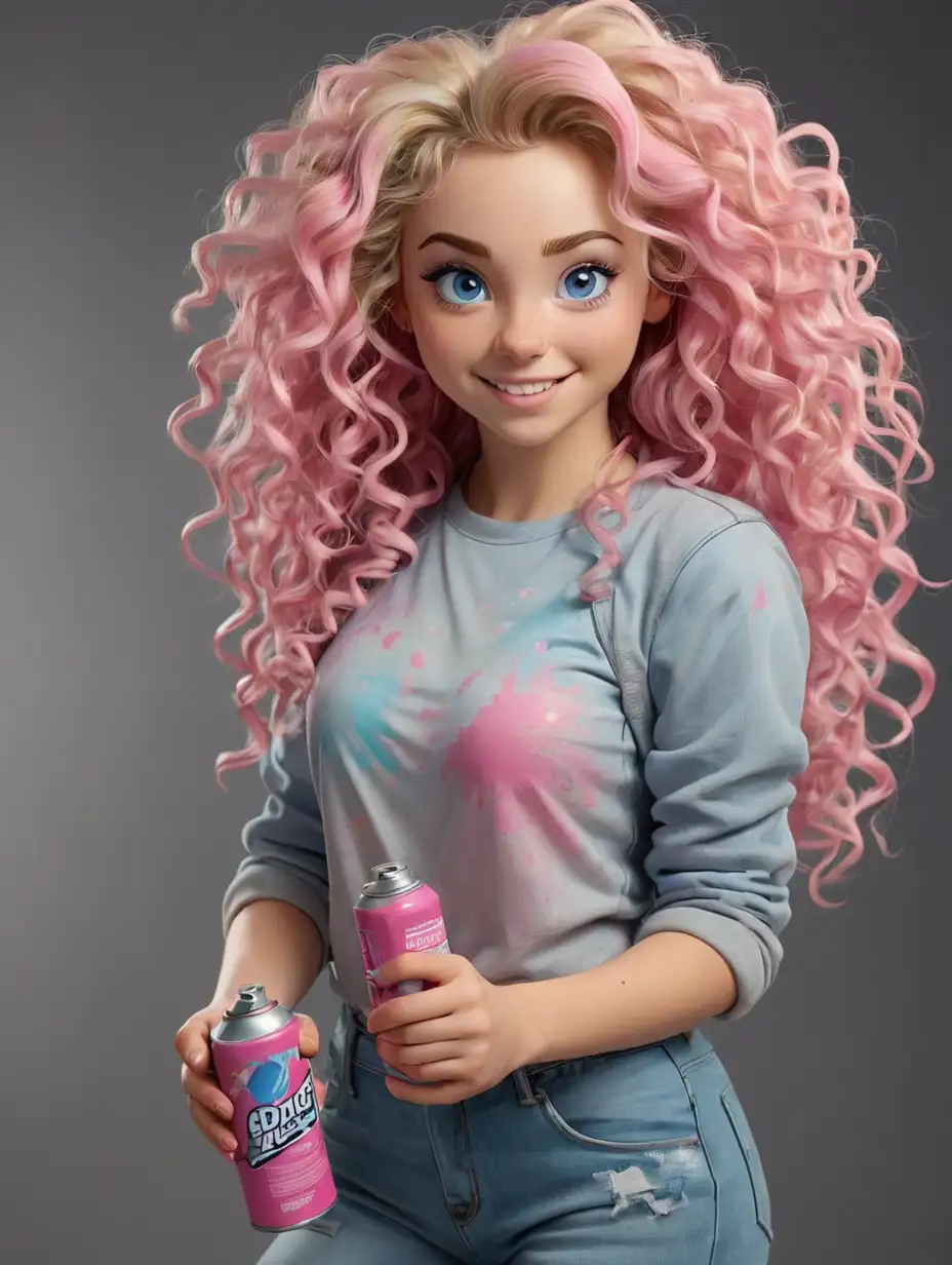 Young-Woman-with-Blonde-Curly-Hair-Holding-Spray-Paint-Can