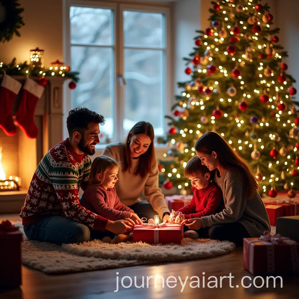 Festive-Family-Christmas-Tree-Decorating-Scene