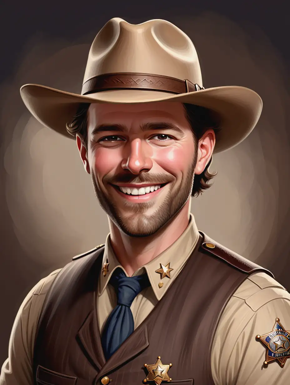 Confident American Sheriff Portrait with 1920s Style