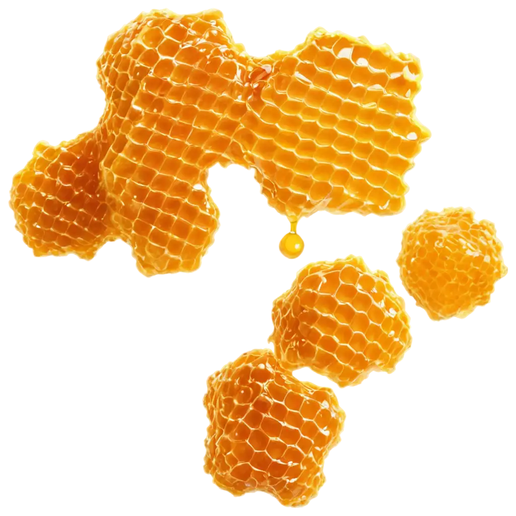 Bright-and-Juicy-Honeycomb-PNG-Image-with-Dripping-Honey-for-HighQuality-Visuals