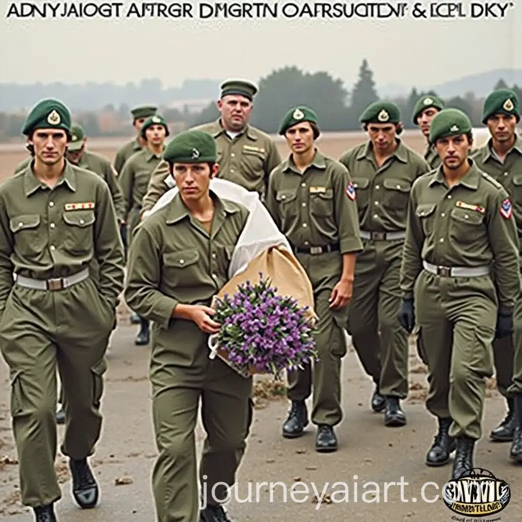 Fallen-Soldier-in-Uniform-at-the-Aerodrome-with-Purple-Flowers