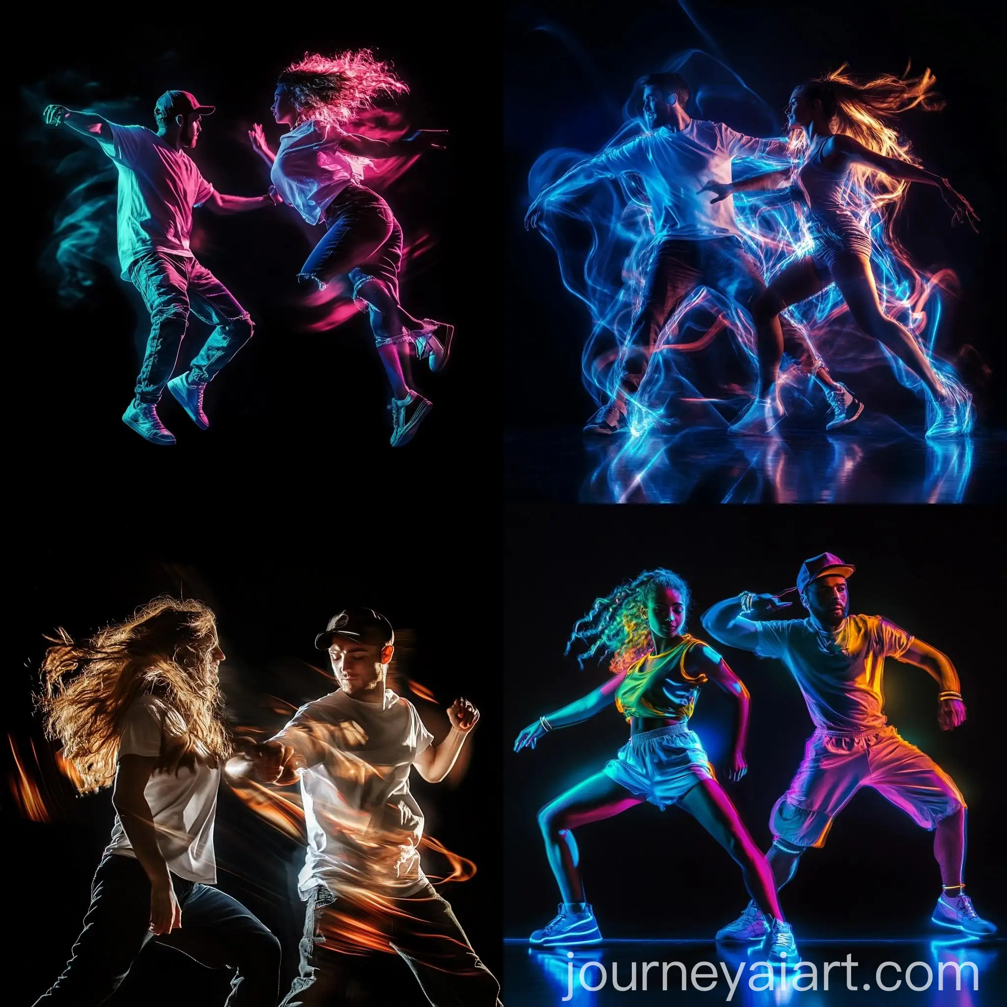 Dynamic-HipHop-Dance-Portrait-of-Young-Man-and-Woman