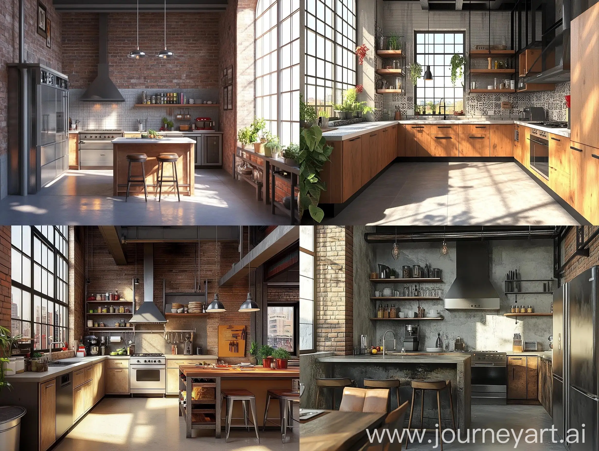 Realistic-LoftStyle-Kitchen-Interior-with-High-Quality-Details