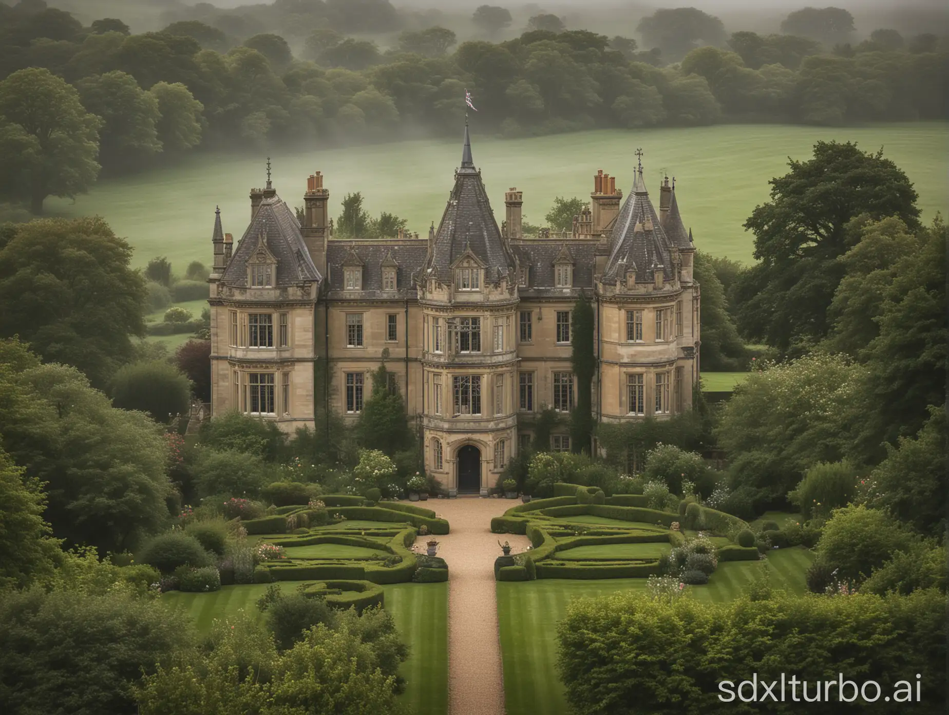 Historic-Gothic-Manor-with-Sandstone-Facade-and-Topiary-Gardens