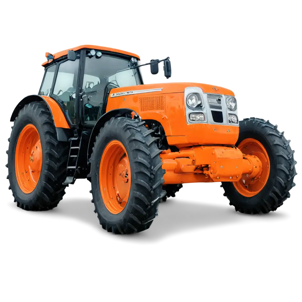 HighQuality-Orange-Colour-Tractor-PNG-for-Versatile-Use