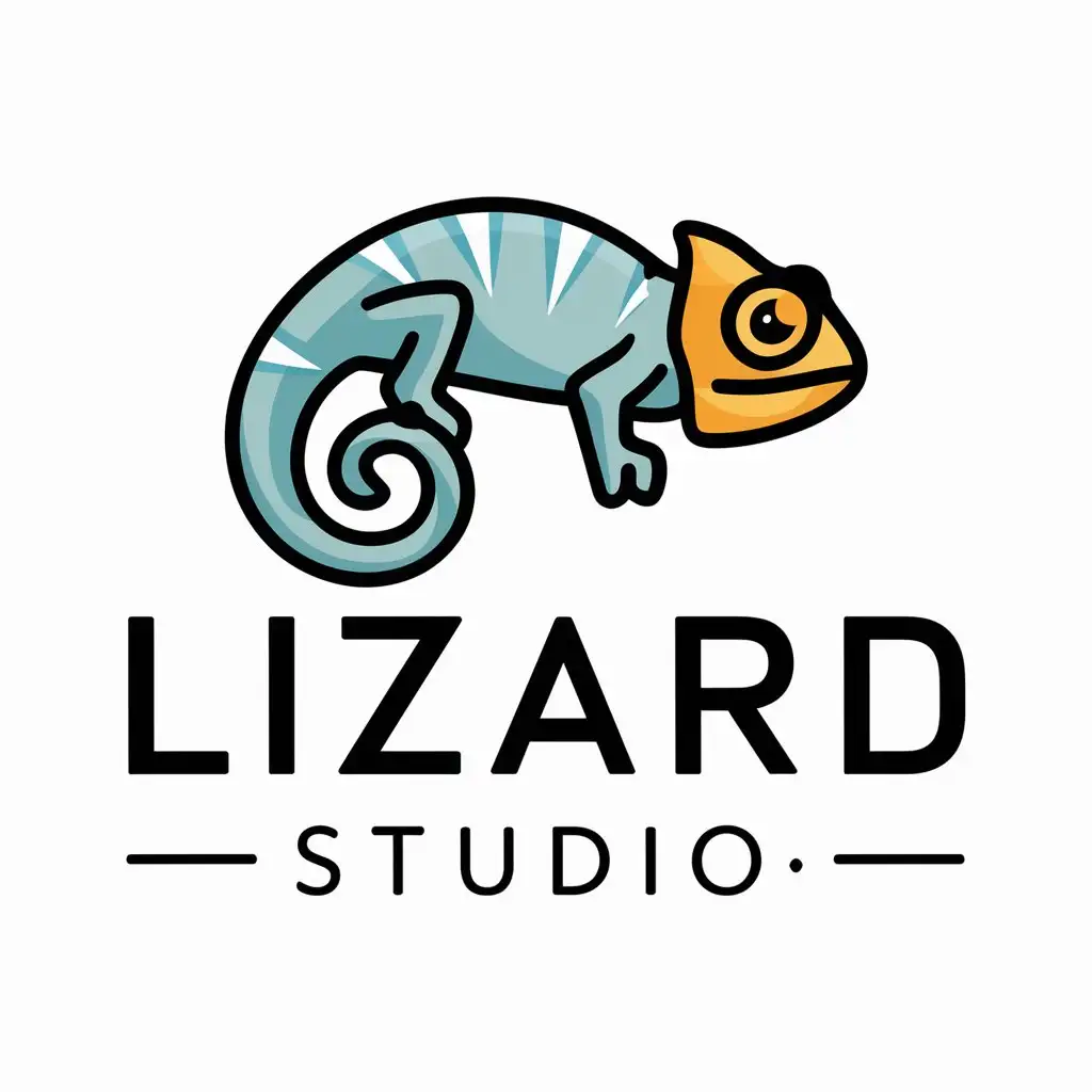 LOGO-Design-for-Lizard-Studio-Chameleon-Symbol-in-Vector-Art-for-Internet-Industry