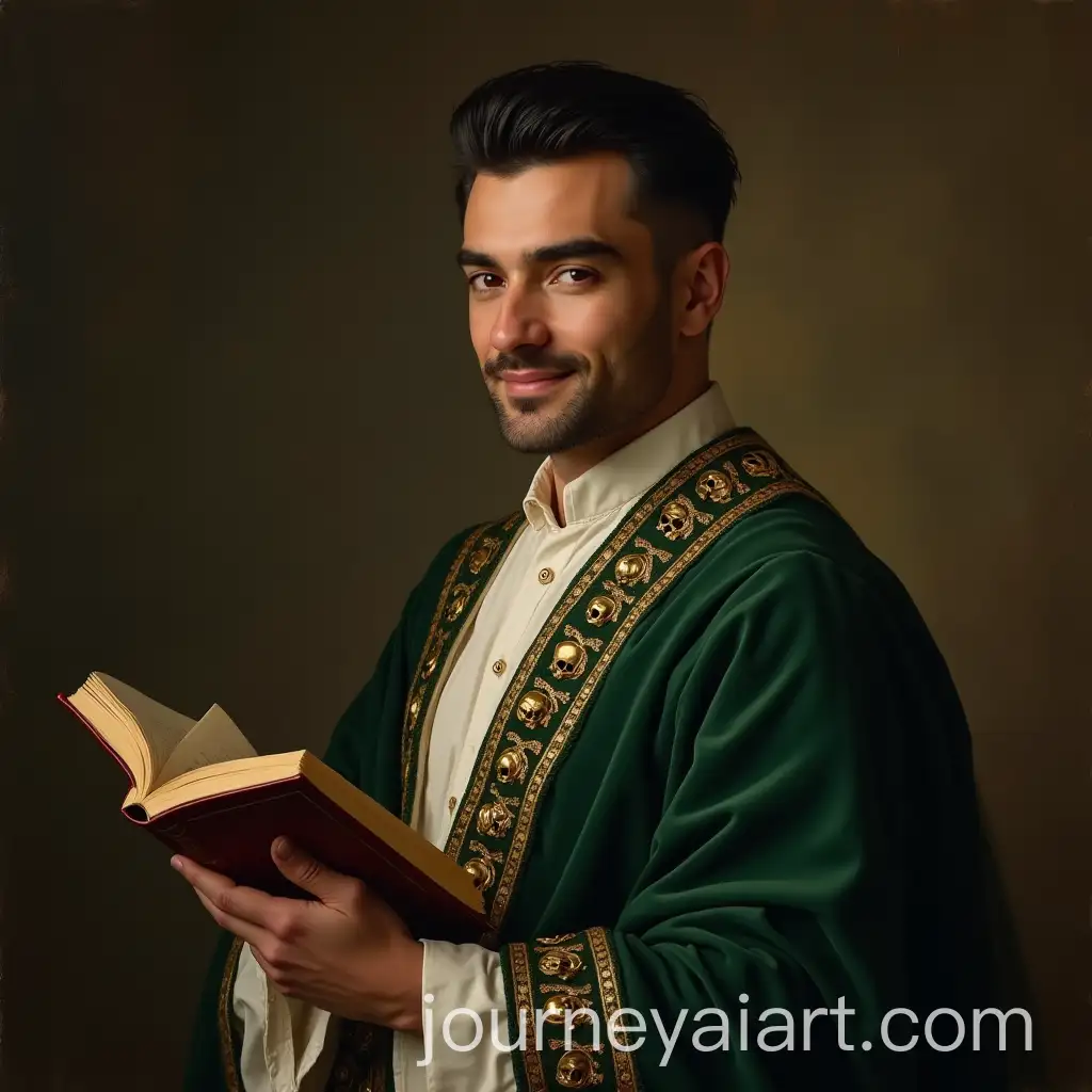 Portrait-of-a-Handsome-MiddleAged-Egyptian-Man-in-Elegant-Robes