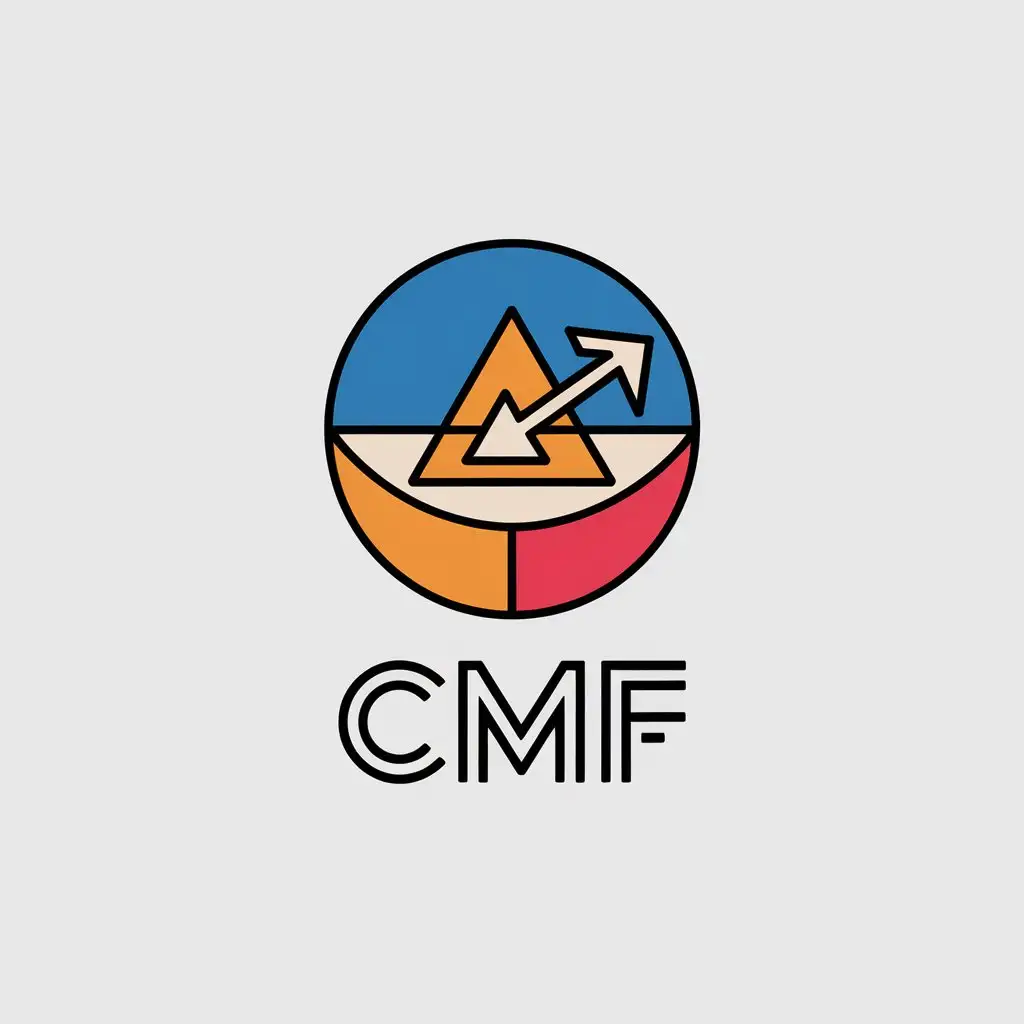 LOGO Design for CMF Minimalistic Vector Logo with Color Material Finish X Sagittarius Theme