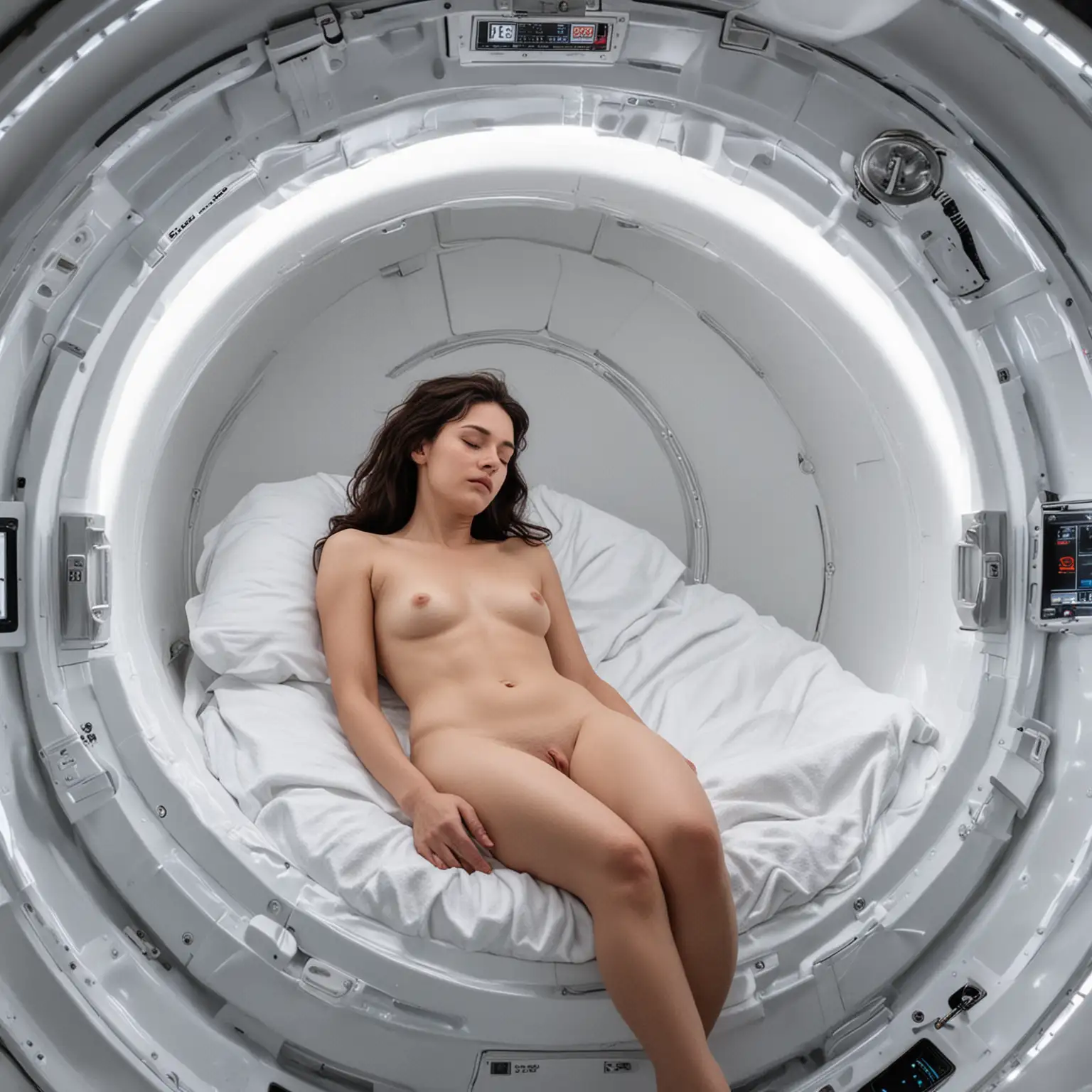 Sleeping-Woman-in-Cryo-Sleep-Capsule-aboard-a-Spacecraft