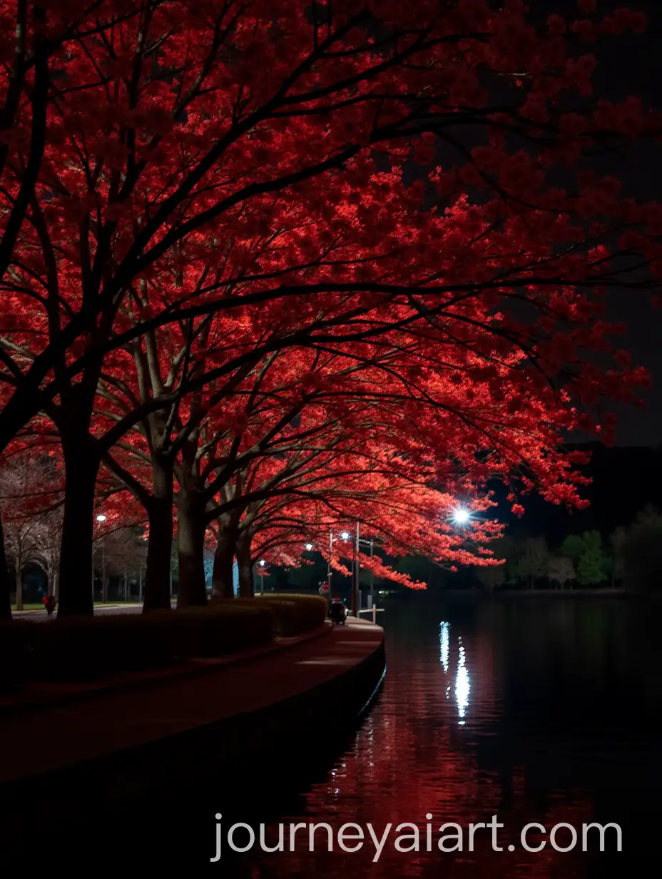 Ethereal-Nighttime-Cherry-Blossom-Scene