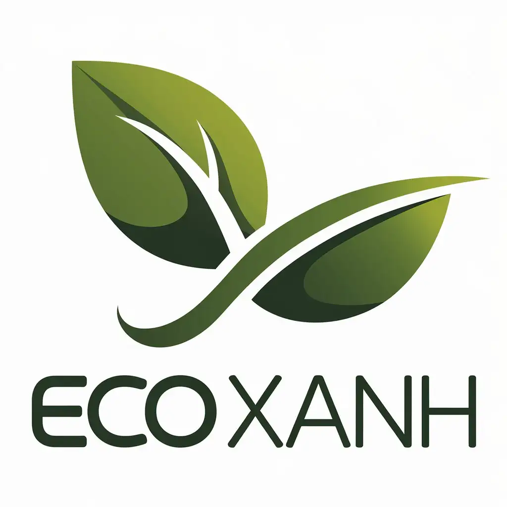 a vector logo design,with the text "Eco Xanh", main symbol:Eco Green,Moderate,be used in Travel industry,clear background