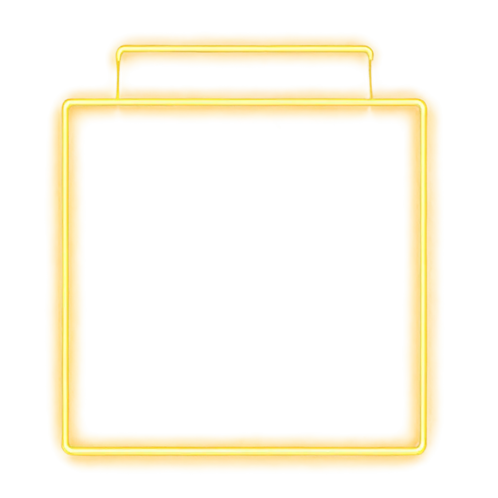 Bright-Yellow-Square-Neon-Frame-PNG-Vibrant-Visual-Element-for-Modern-Designs