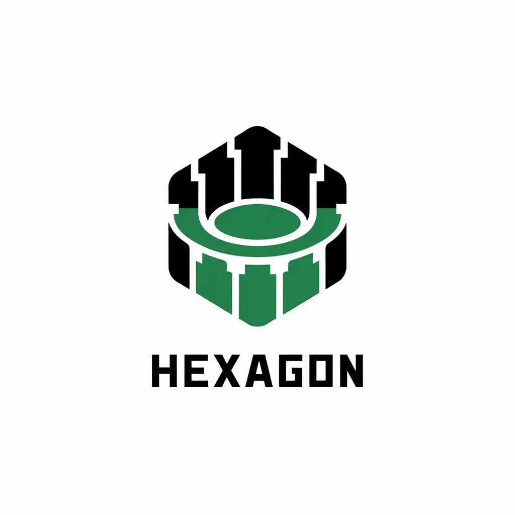 a vector logo design,with the text "hexagon", main symbol:Hexagonal elementsnAncient city wall elementsnStadium elementsnHosting sports eventsnSports industry,Moderate,be used in Education industry,clear background