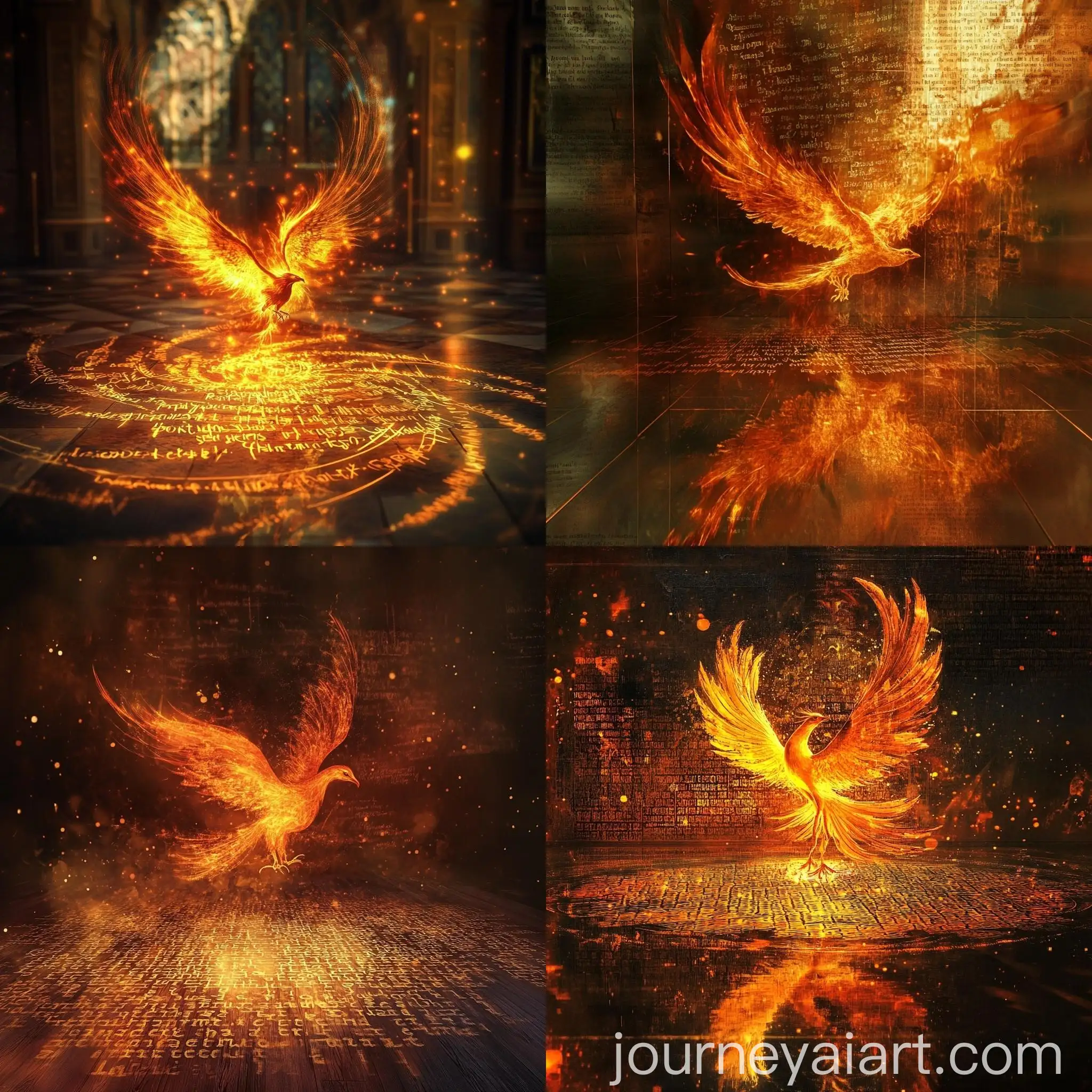 Phoenix-Rising-from-Words-on-the-Floor-Reflection