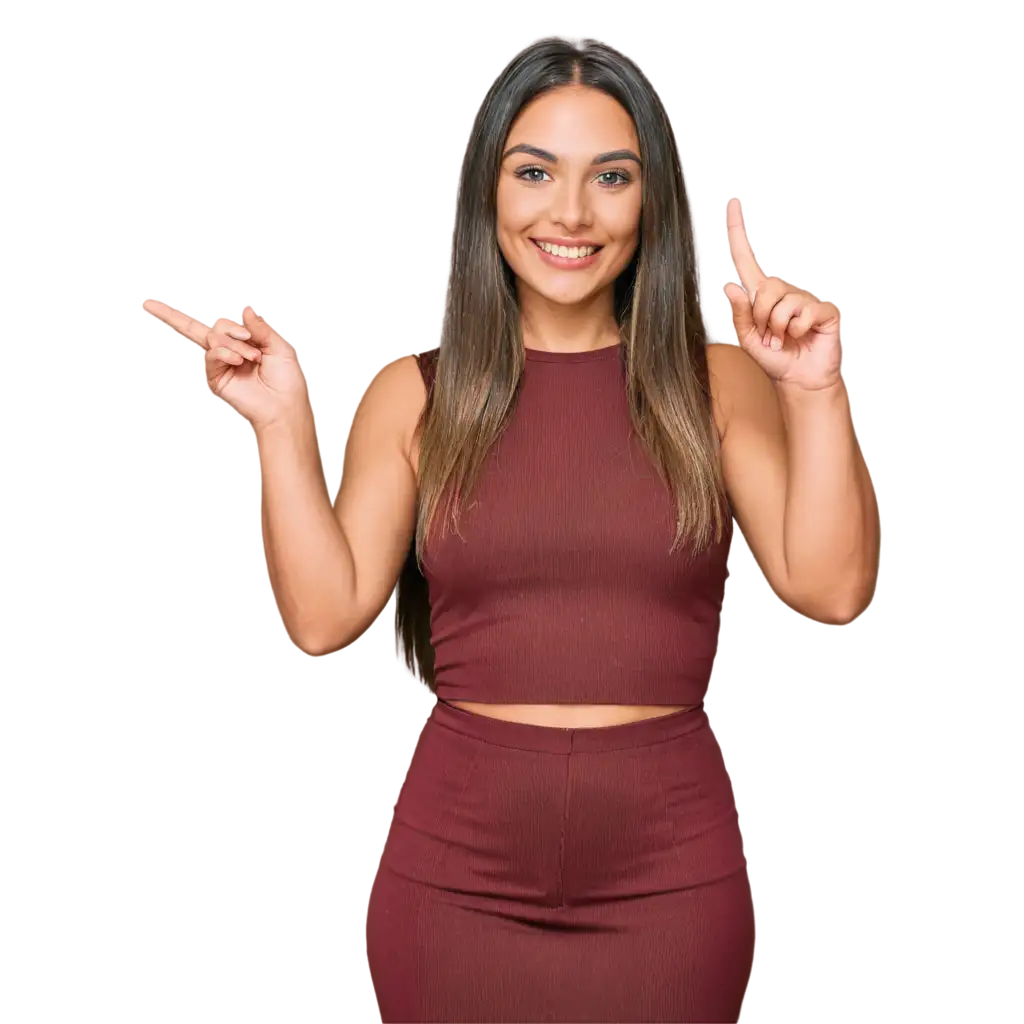 Stunning-PNG-Image-of-a-Beautiful-Woman-Pointing-to-the-Side