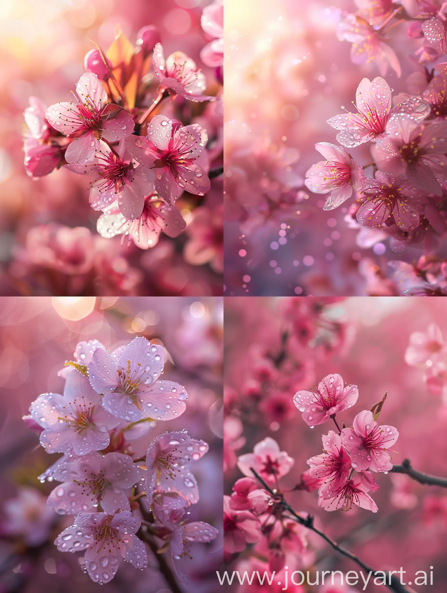 Morning-Dew-on-Pink-Cherry-Blossom