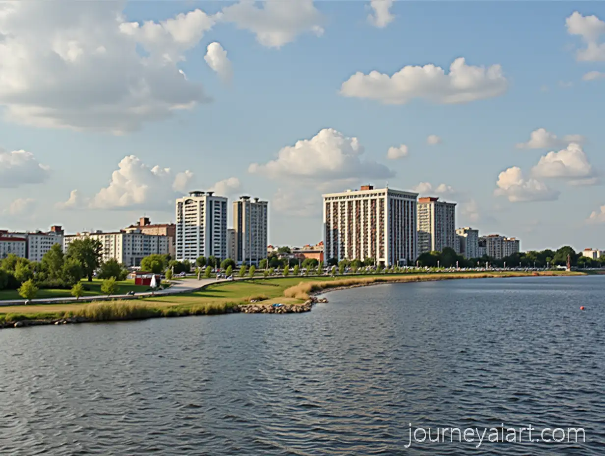 Luxury-Yacht-Docked-in-Modern-Urban-Waterfront-Cityscape