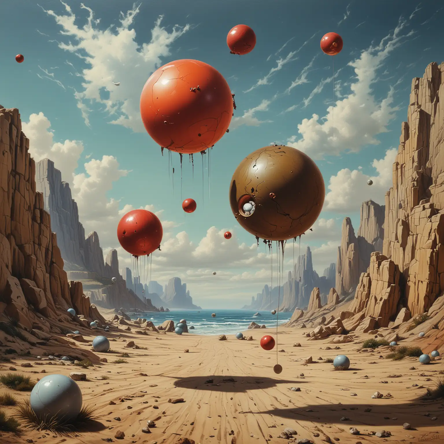 Surrealistic-Exploration-with-Floating-Spheres