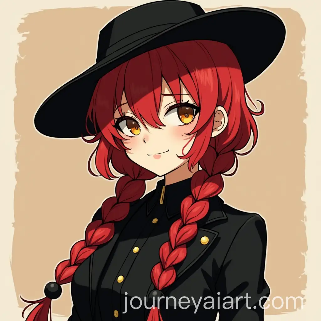 Female-Character-with-Red-Braids-and-Amber-Eyes-in-Chic-Black-Outfit-Bungo-Stray-Dogs-Style