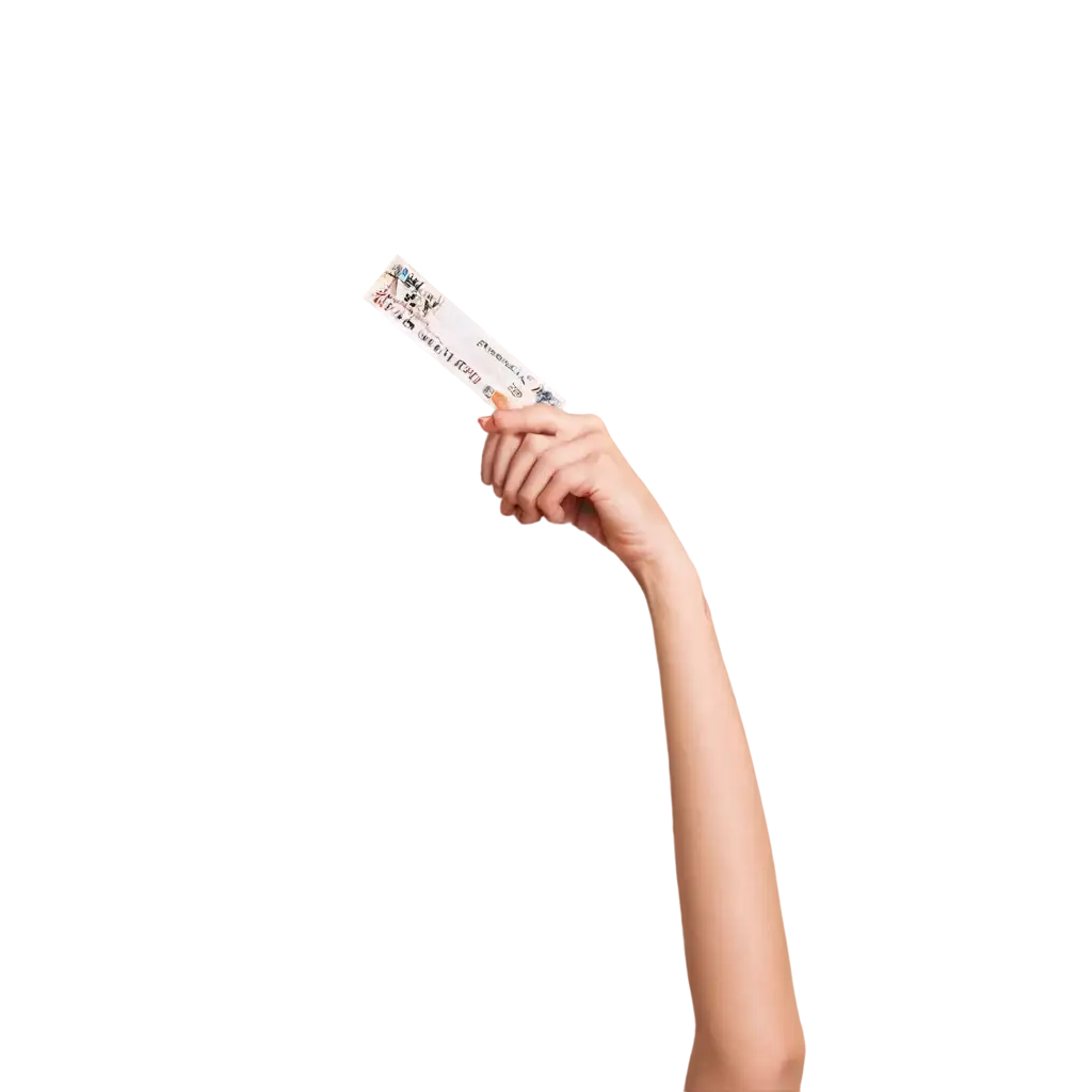 One-Female-Hand-Holding-a-Ticket-PNG-Image-Side-View