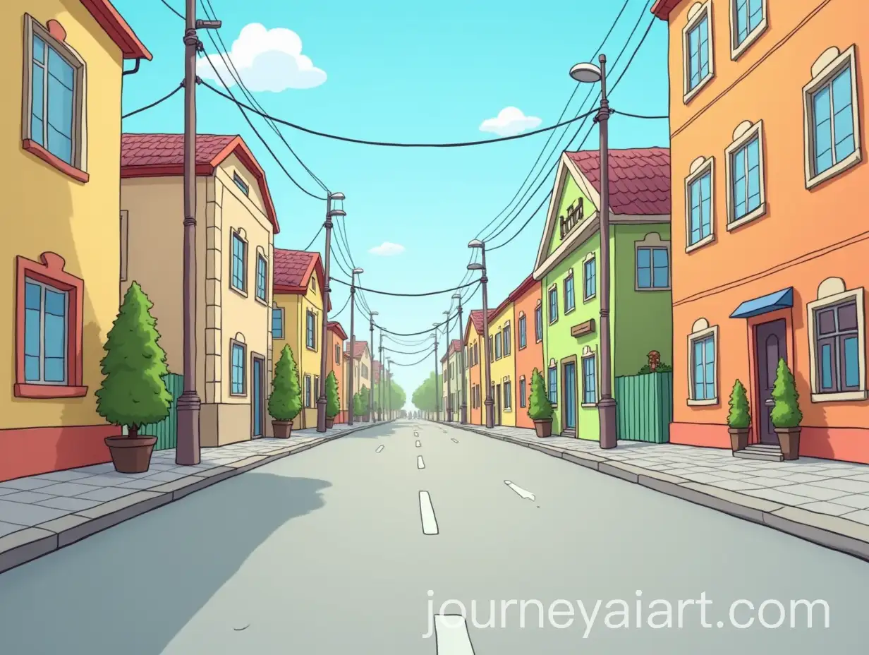Vibrant-Cartoon-Street-Scene-with-Characters-and-Buildings