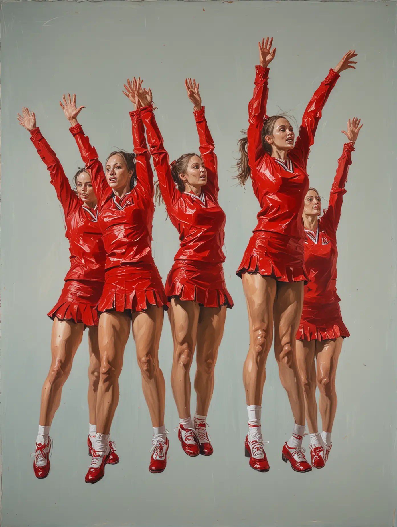 Contemporary-College-Cheerleaders-in-Red-Uniforms