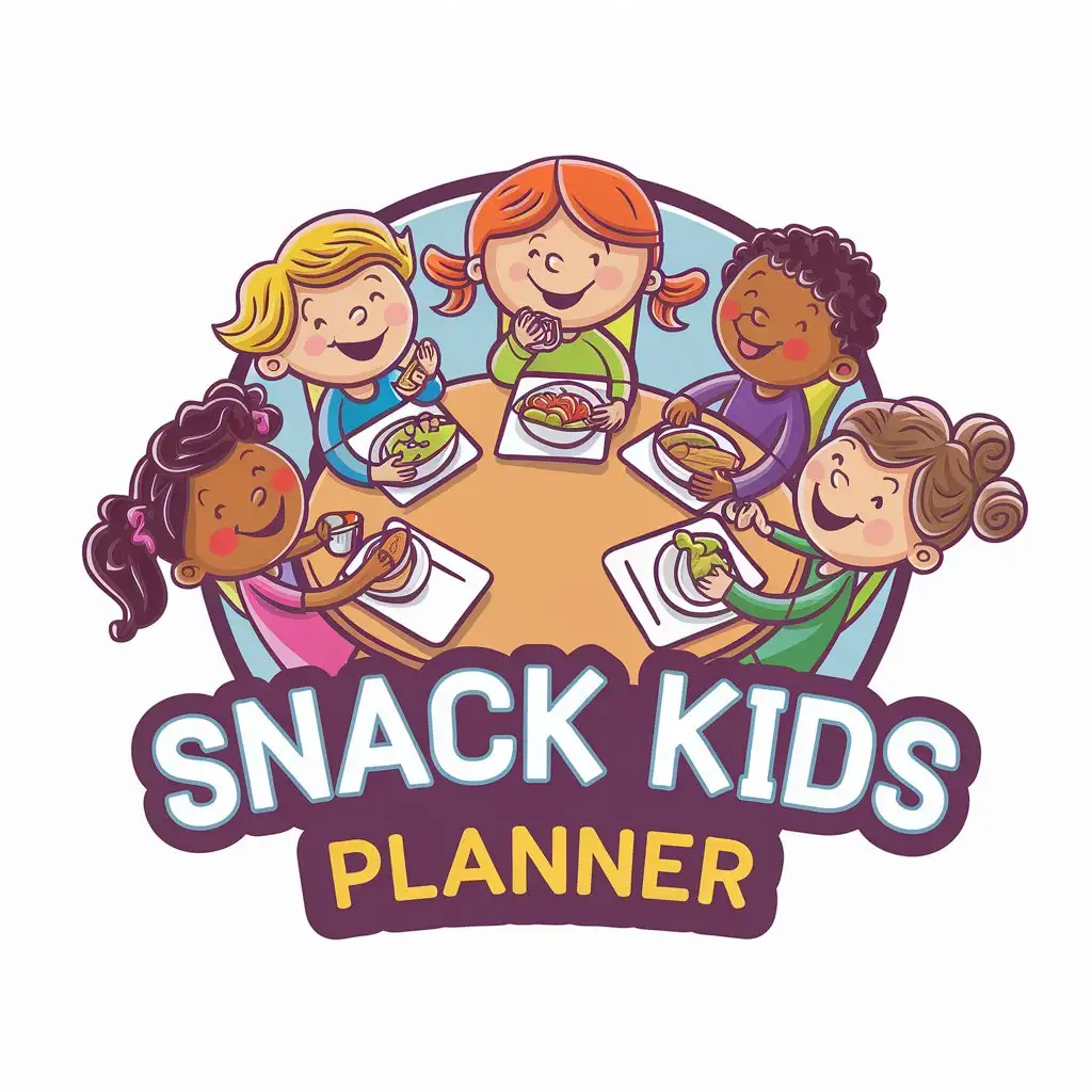 LOGO-Design-For-Snack-Kids-Planner-Vibrant-Children-and-Snack-Time-Theme