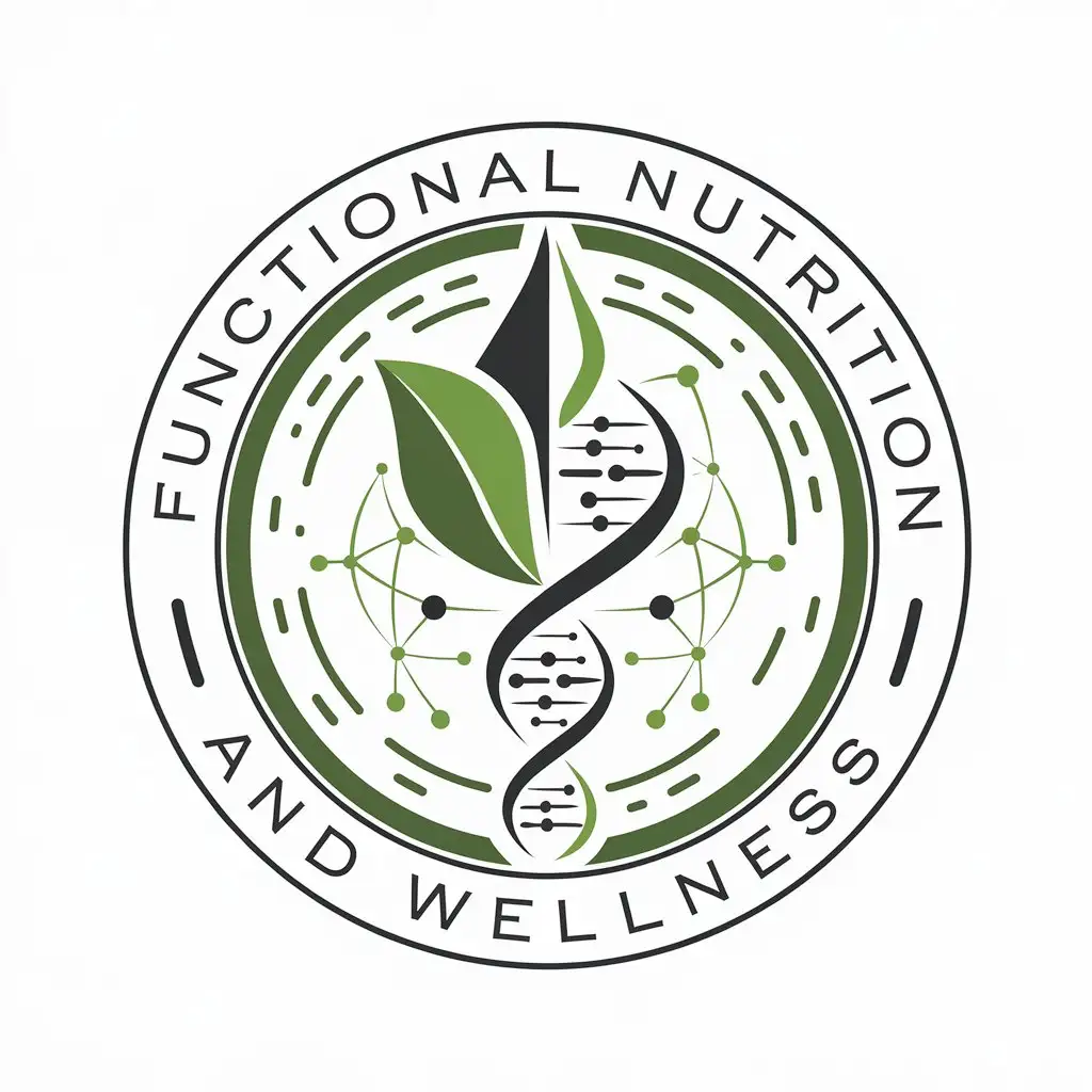 LOGO Design for Functional Nutrition and Wellness Leaf DNA Strand Medical Dental Industry Theme