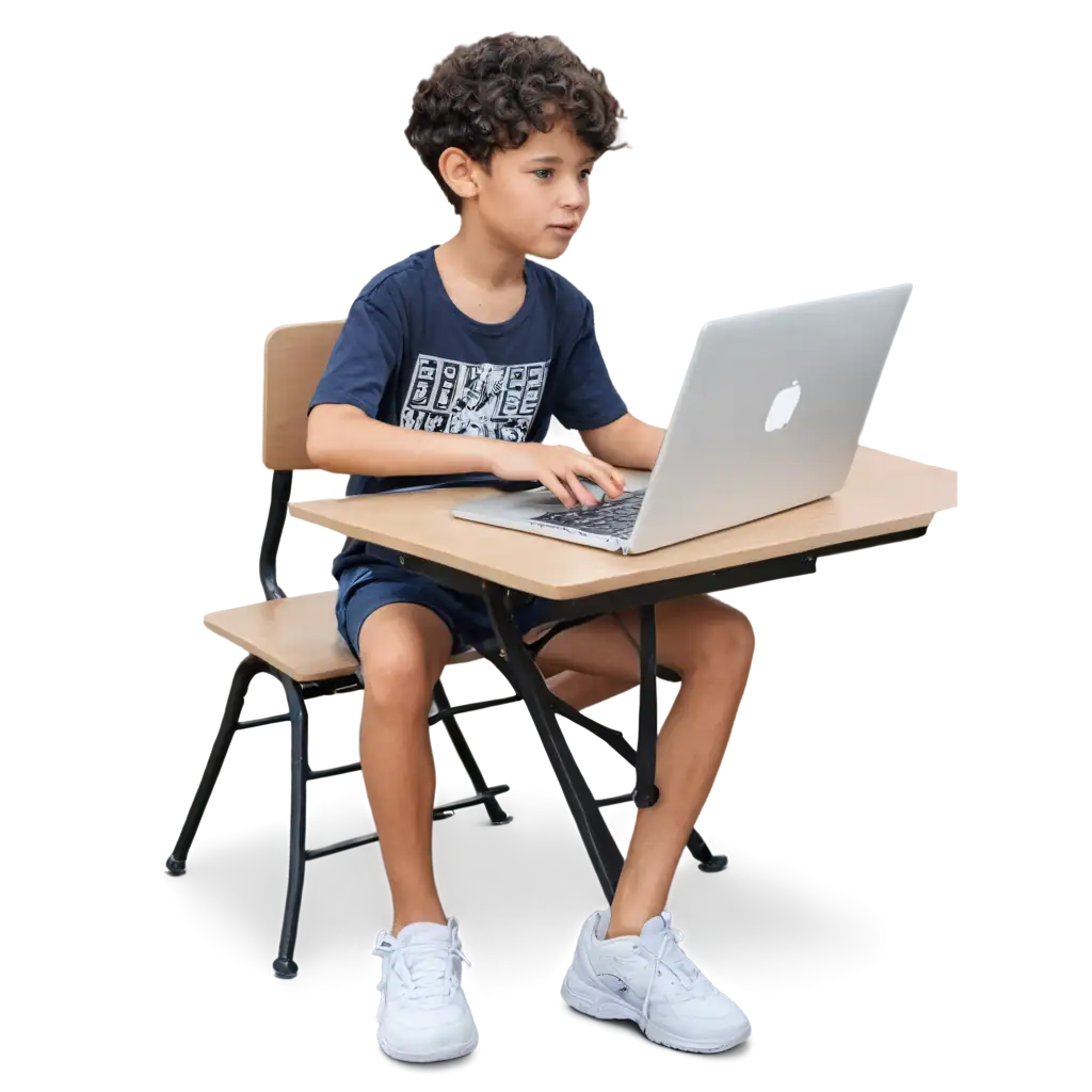 Boy-Sitting-at-Table-with-Computer-PNG-Clear-HighQuality-Digital-Image-for-Multiple-Uses