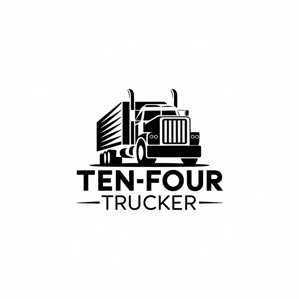 LOGO Design for TenFourTrucker Vector Semi Truck Logo with Clear Background