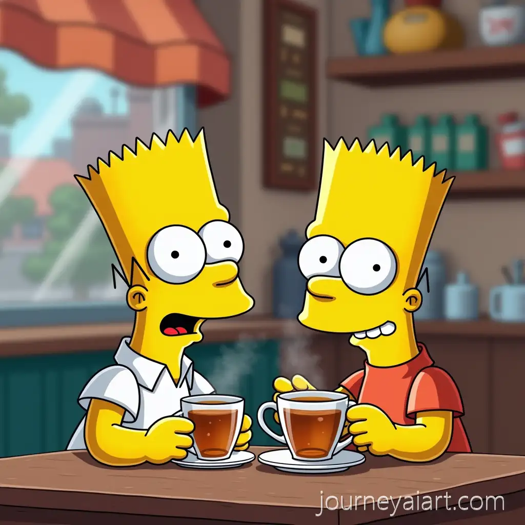 Homer-and-Bart-Simpson-Enjoying-Tea-Together-at-a-Cozy-Coffee-Shop