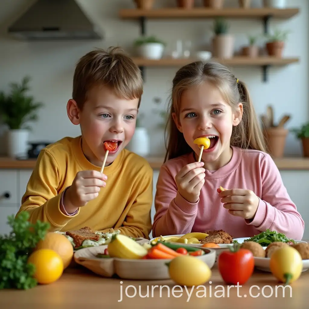 Schoolchildren-Enjoying-Organic-Food-Products