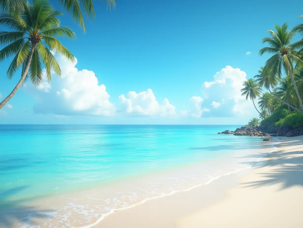 Tropical-Beach-Seascape-A-Wide-Horizon-of-Sky-and-Sea