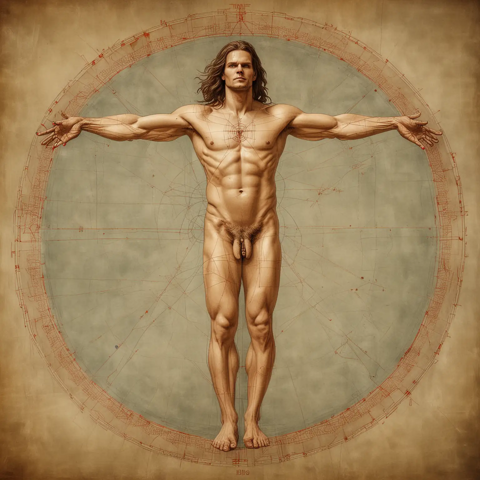 Tom-Brady-Posing-as-Vitruvian-Man-with-a-Neo-Pop-Art-Twist