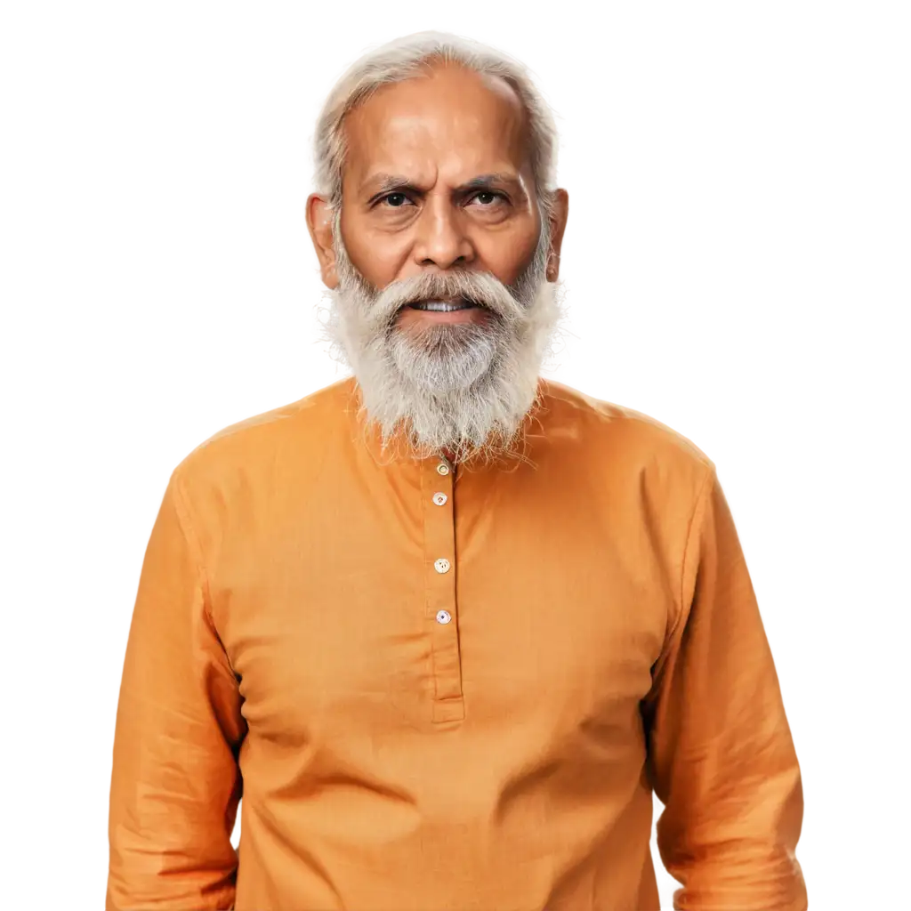 Indian-Old-Man-with-White-Beard-in-Saffron-Kurta-PNG-Image-for-Cultural-and-Spiritual-Themes