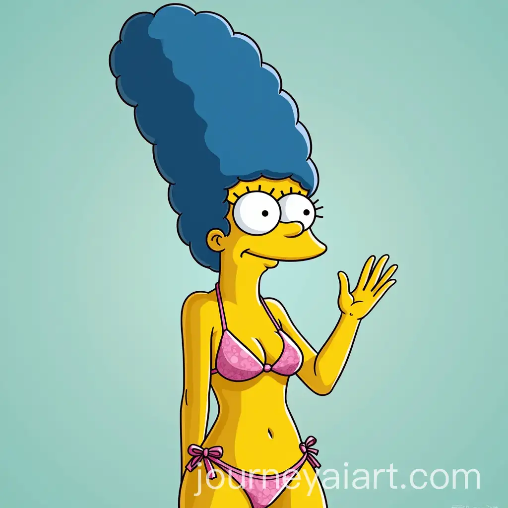 Marge-Simpson-Relaxing-in-a-Vibrant-Bikini-by-the-Pool