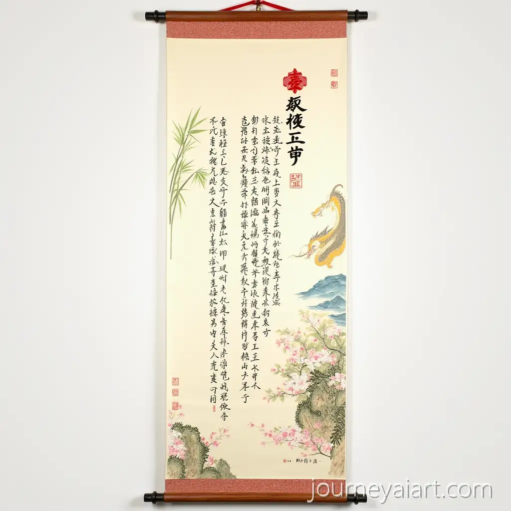 Celebratory-Chinese-Calligraphy-Scroll-for-Kitayst-Language-SchoolChinese-Calligraphy-Scroll-Anniversary